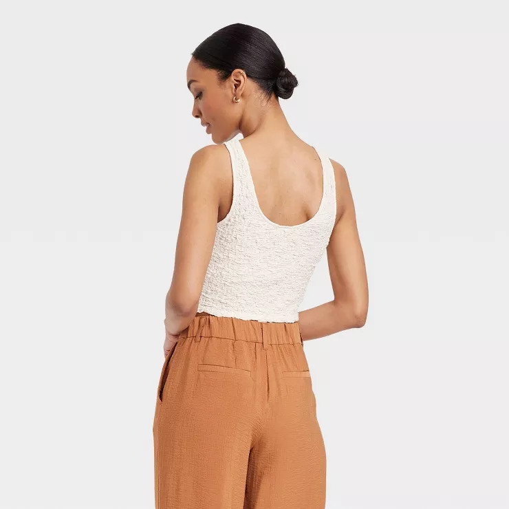 Women's Slim Fit Puckered Tank Top - A New Day™ | Target