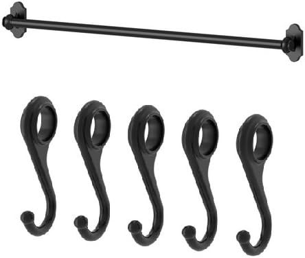 Ikea Steel Kitchen Organizer Set, 22.5-inch Rail, 5 Hooks, Black | Amazon (US)