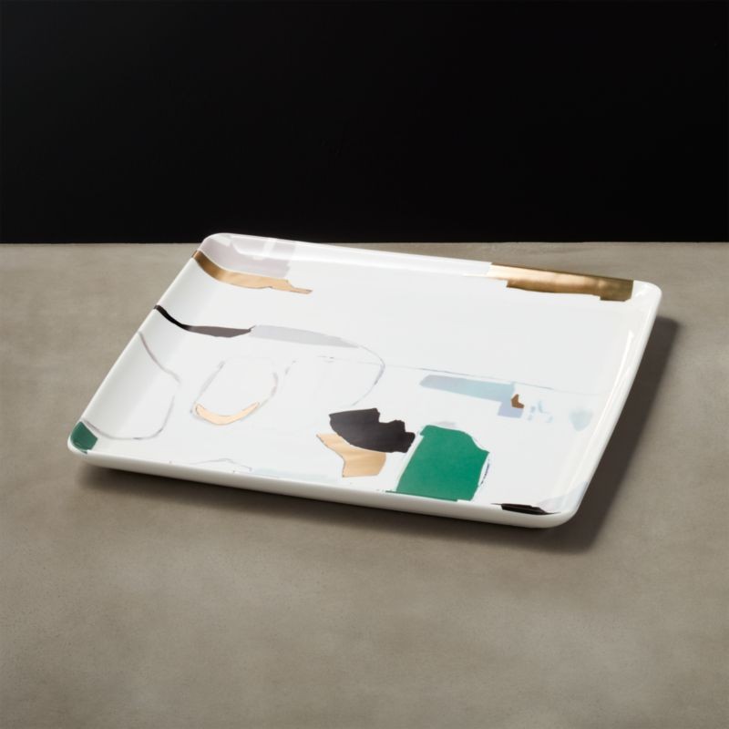 Promenade Square Serving Platter + Reviews | CB2 | CB2
