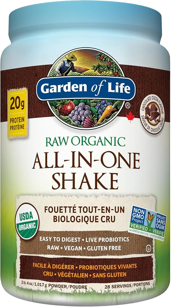 Garden of Life Raw All-in-One Nutritional Shake, Chocolate Cocoa, (28 servings- 1017g) Packed wit... | Amazon (CA)