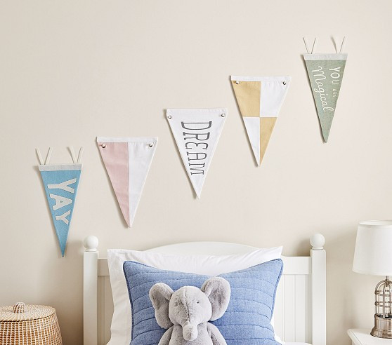 Pastel Pennant Flag Set, Set of 5 | Pottery Barn Kids