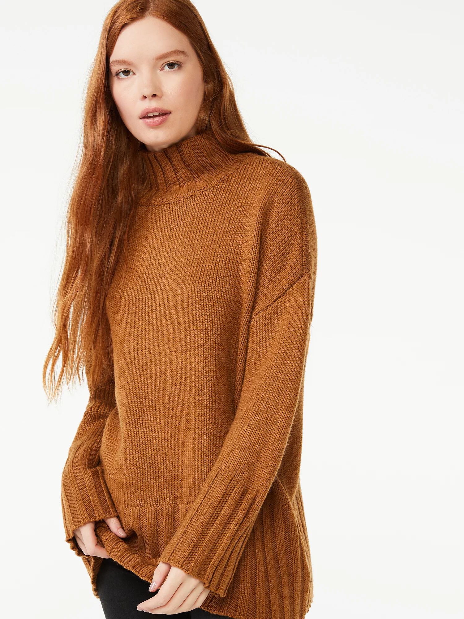 Free Assembly Women's Tall Turtleneck Tunic Sweater - Walmart.com | Walmart (US)