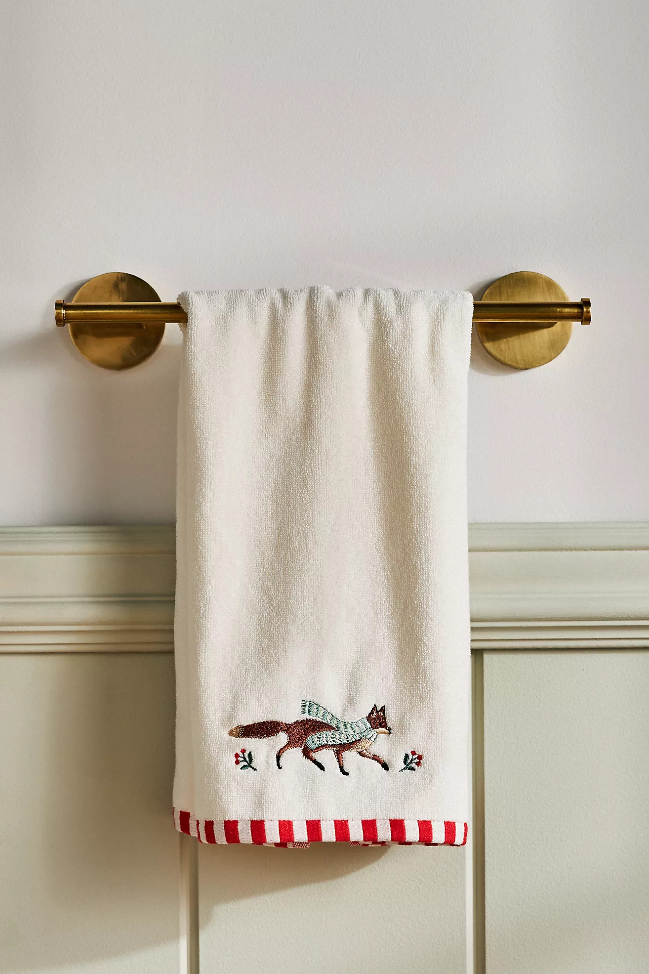 Holiday Icon Embroidered Cotton Hand Towel | Anthropologie (US)
