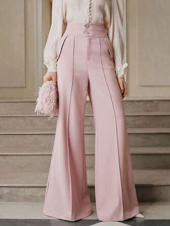 Pink bell trousers | SHEIN