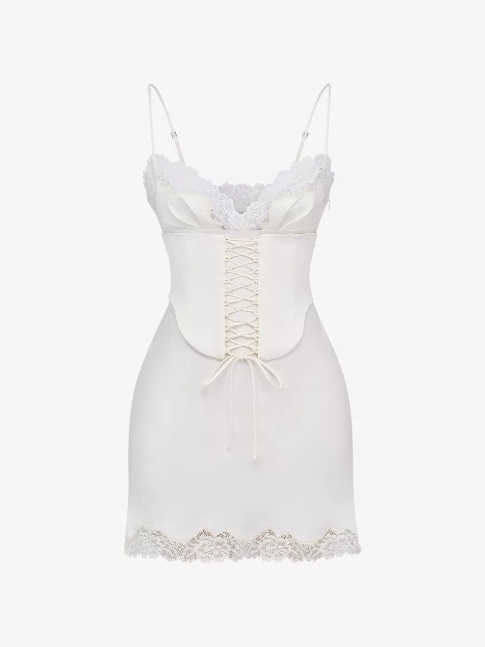 Soraya lace-trimmed satin mini dress | Selfridges