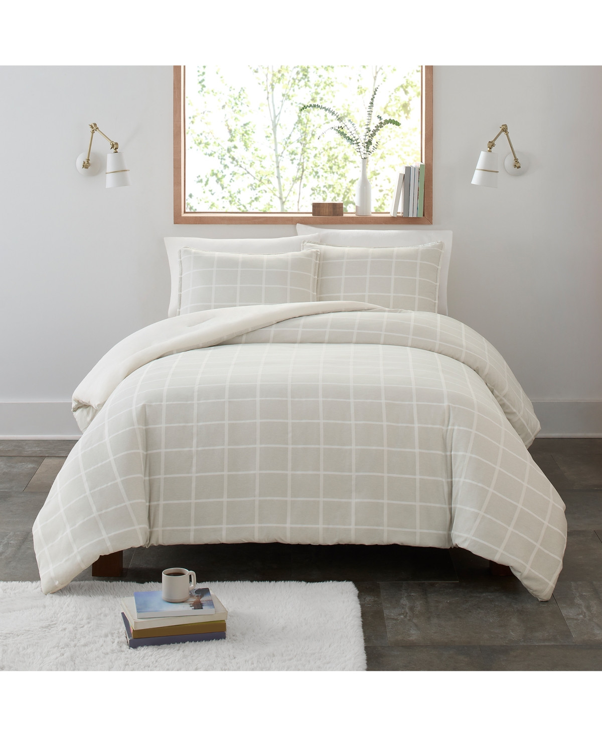 Closeout! Ugg Devon Grid Comforter Set, King - Flute | Macy's
