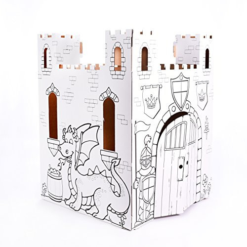 Easy Playhouse Fairy Tale Castle - Kids Art and Craft for Indoor and Outdoor Fun, Color, Draw, Doodle – Decorate and Personalize a Cardboard Fort, 32" X 32" X 43. 5" - Made in USA, Age 3+, White | Amazon (US)