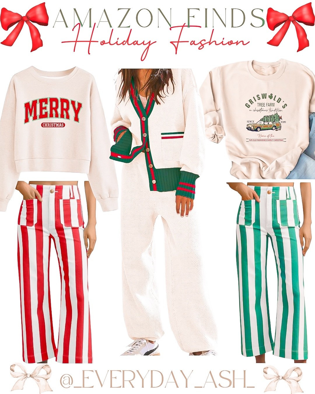 Amazon // Christmas outfits 🎄❤️

Christmas graphic sweatshirt, griswold sweatshirt, striped pants, lounge set, travel outfit, two piece set, Amazon fashion, winter fashion 

#LTKHoliday #LTKGiftGuide #LTKFindsUnder50