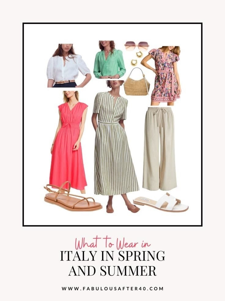 What to wear in Italy in spring & summer 🇮🇹✨

Packing for Italy is always a balance of looking chic and staying comfortable — because let’s be honest, you’ll be walking… a lot! 😄

For spring, I love light layers: think breathable blouses, a great pair of straight leg jeans or tailored trousers, and an easy jacket or cardigan for those cooler mornings and evenings. A classic striped top always feels right in Italy too — very effortless and timeless.

In summer, it’s all about flowy dresses, linen pieces, and anything lightweight that keeps you cool but still polished. Midi dresses, easy skirts, and relaxed button-downs are my go-to. Stick to a soft, neutral palette with maybe a fun pop of color — it always looks elevated without trying too hard.

And shoes… comfort is key! Stylish sneakers, supportive sandals, or ballet flats you can walk miles in are a must (cobblestone streets are no joke 🙈).

Simple accessories, a chic crossbody bag, and oversized sunglasses… and you’re set 🤍


#LTKOver40 #LTKTravel #LTKSeasonal