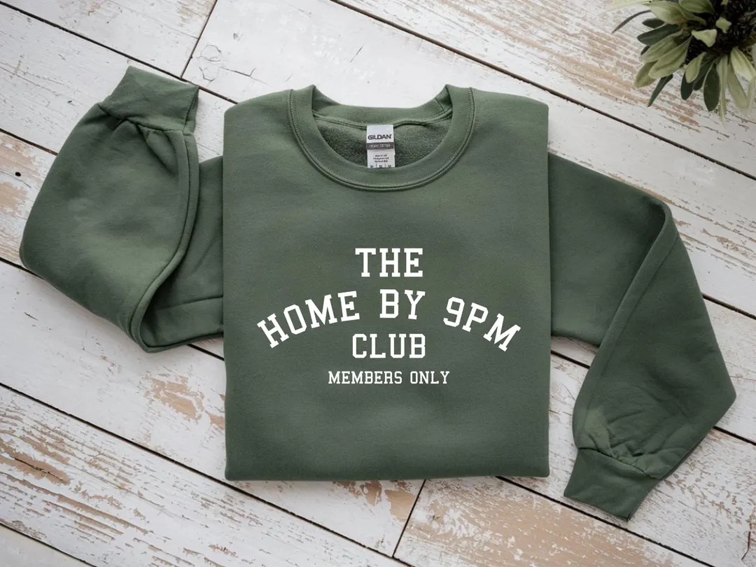 Introvert Sweatshirt The Home By 9 PM Club Sweatshirt Funny Introvert Gift Oversized Sweatshirt H... | Etsy (US)