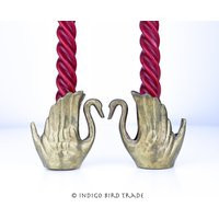 Pair Of Vintage Brass Swan Candle Holders | Gold Metal Bird Candlesticks Figurine Statue Air Plant Holder Pot Planter Valentine's Day Decor | Etsy (US)