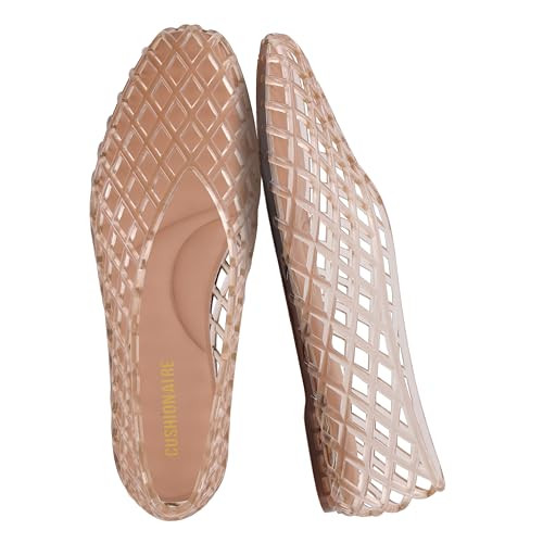 CUSHIONAIRE Siesta Modern Lattice Ballet Flats for Women, Comfortable Slip On Pointed Toe Womens ... | Amazon (US)