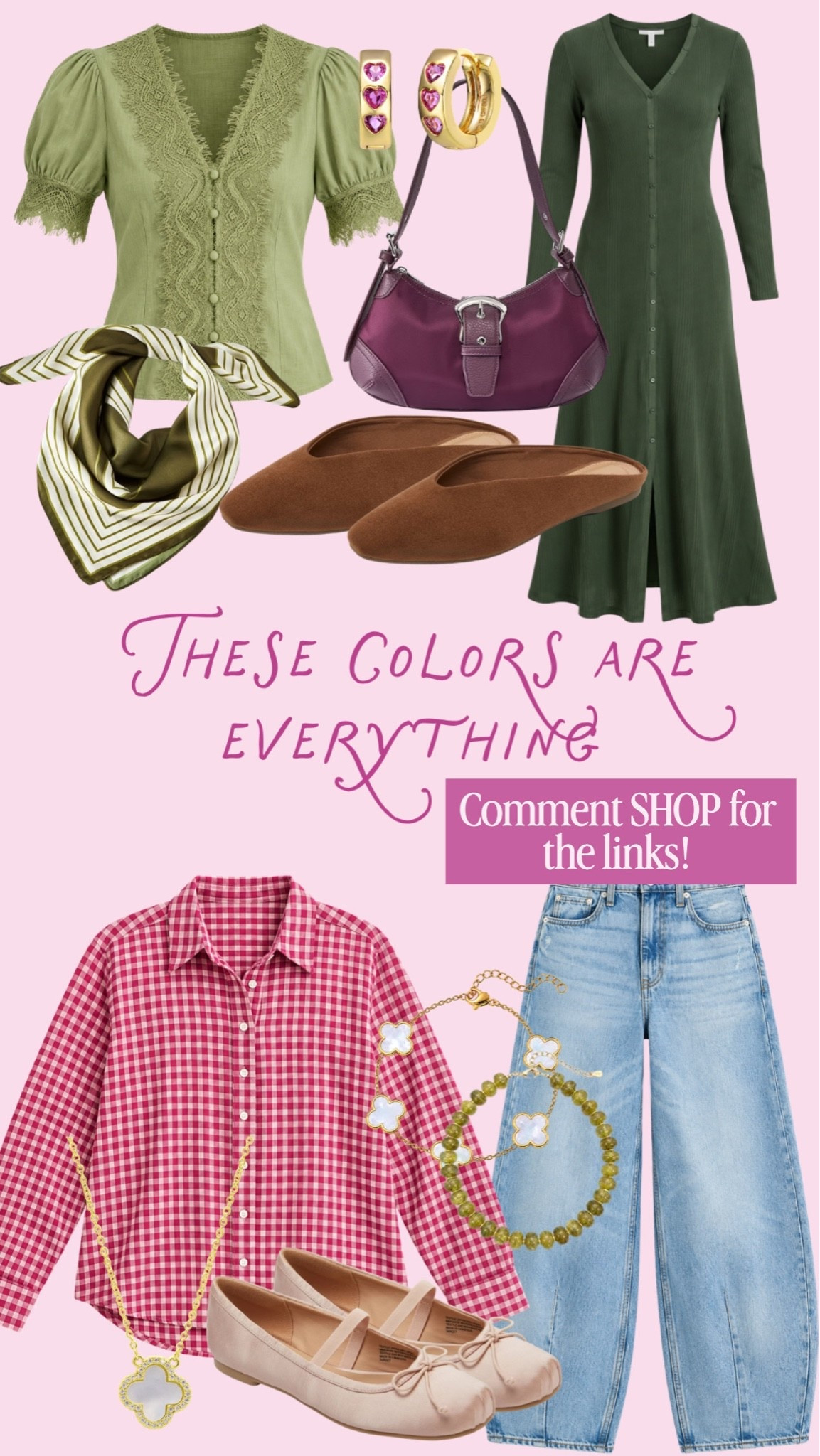 The green dresses, colorful jewelry, bags, ballet flats, denim, and gingham top make it so easy to build fun fall outfits at a great price. If you’ve had anything sitting in your cart, today is the day to check out!! 

 #LTKgrwm #LTKootd #LTKmomlife