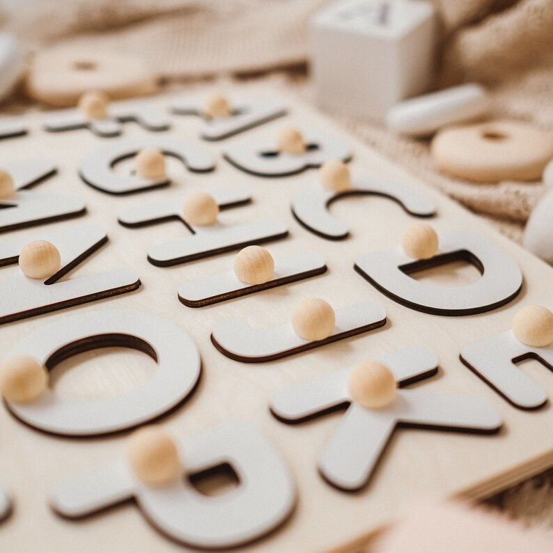 Wooden Alphabet Puzzle School-age Toys ABC Puzzle Gifts for - Etsy Canada | Etsy (CAD)