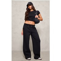 Black Oversized Wide Leg Sweatpants | PrettyLittleThing US
