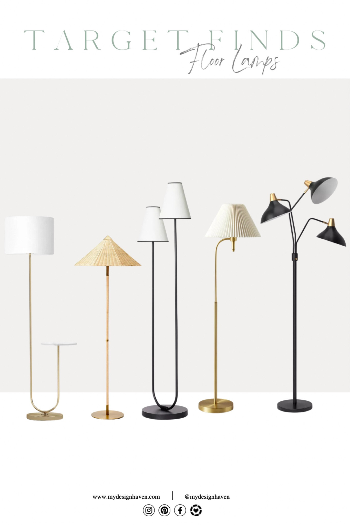 ✨illuminate✨ a room with these gorgeous finds! Head over to www.mydesignhaven.com for a variety of floor lamp finds. But here’s a taste of what you’ll find at Target 🫶🏼. Stunning lamp shades and bases, a blend of sophistication and beauty 🤍

#LTKSaleAlert #LTKStyleTip #LTKHome