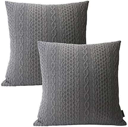 Booque Valley Throw Pillow Covers, Pack of 2 Super Soft Elegant Modern Embossed Patterned Black C... | Amazon (US)