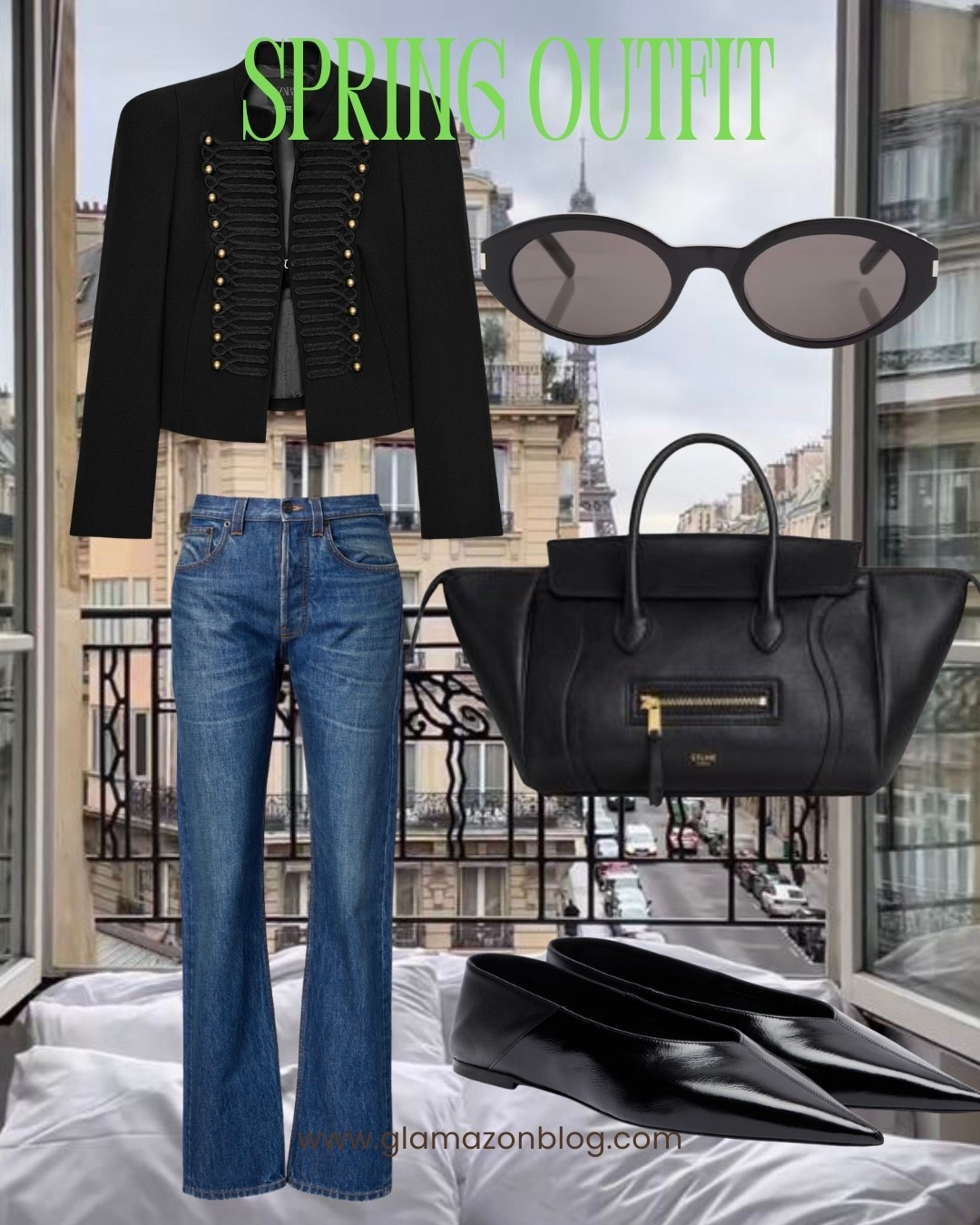 Chic outfit, spring outfit, napoleon jacket, celine luggage, zara jacket, Saint Laurent flats 

#LTKpartywear #LTKstyletip #LTKspring