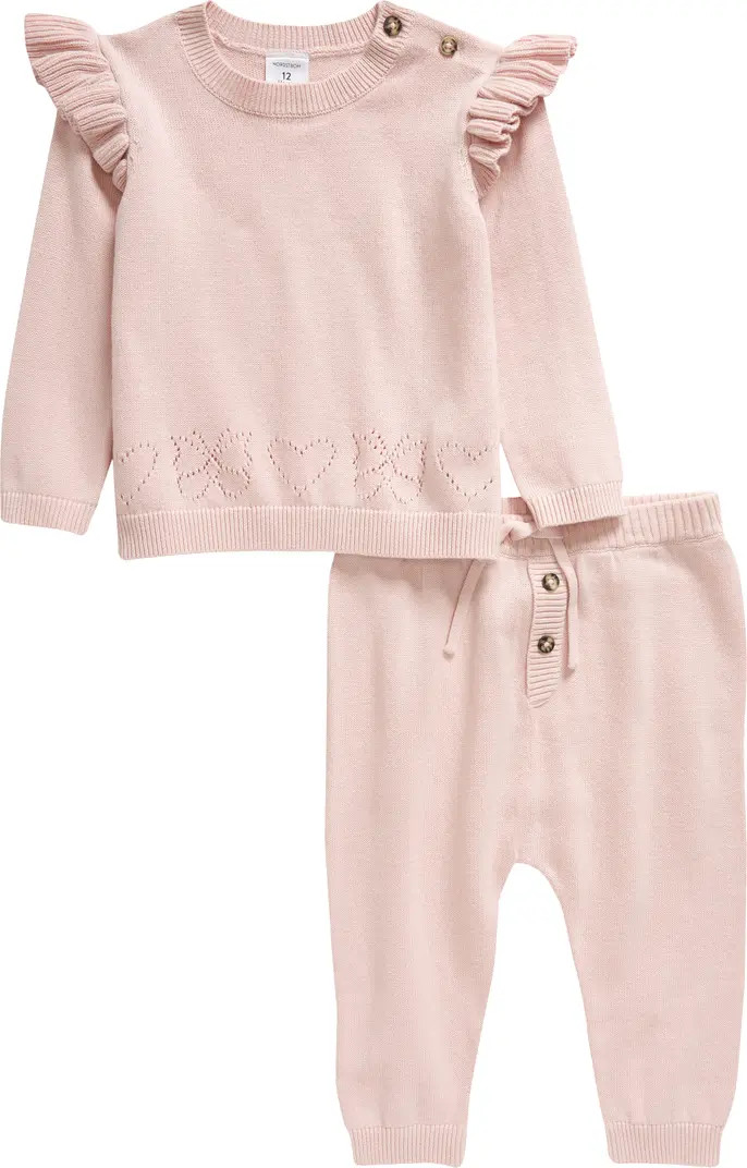 Nordstrom Ruffle Shoulder Sweater & Sweater Knit Pants Set | Nordstrom | Nordstrom
