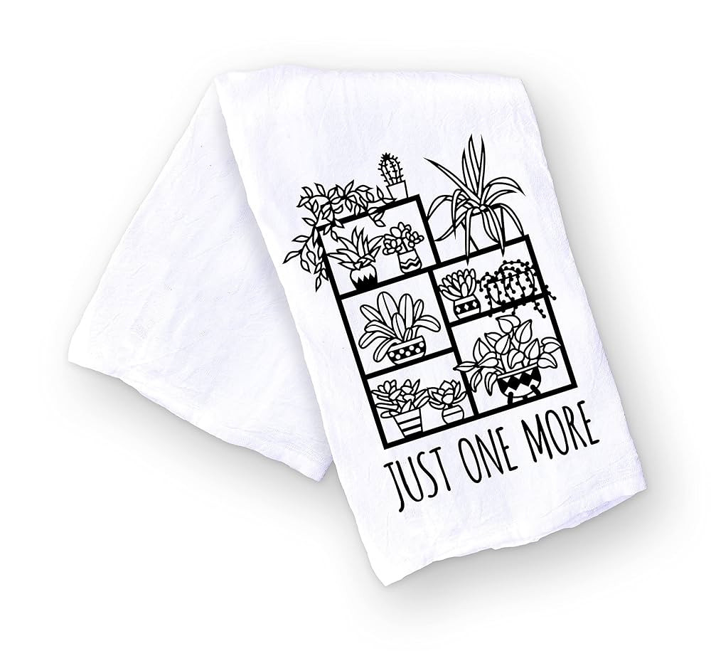 Handmade Funny Kitchen Towel - 100% Cotton Funny Just One More Plant Dish Towel for Plant Lovers ... | Amazon (US)