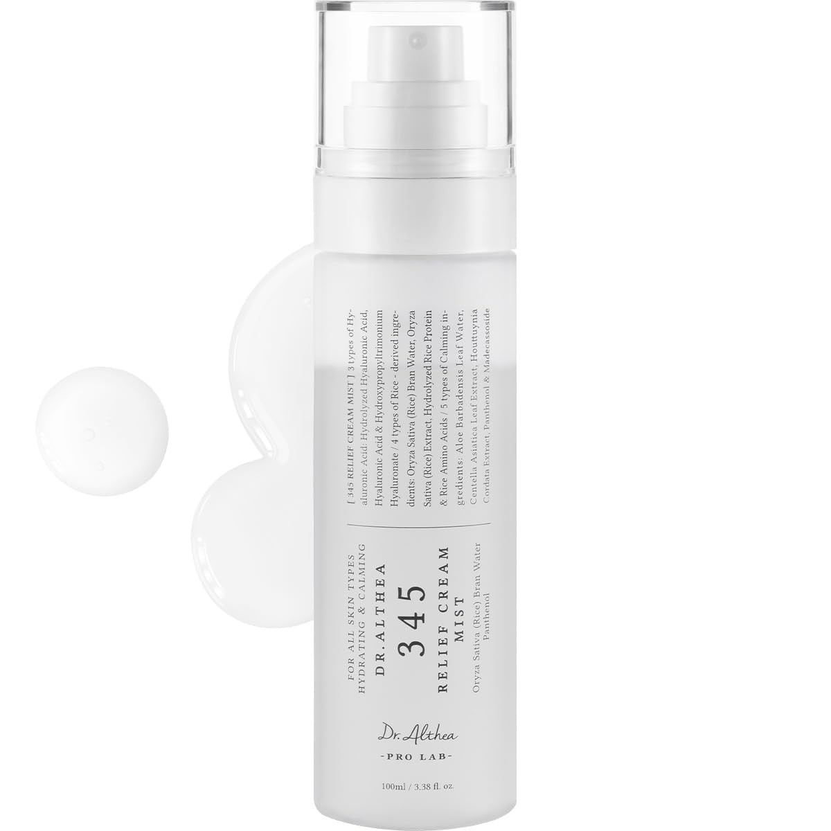 Dr.Althea 345 Relief Cream Mist | Hydrating Facial Mist with Rice Extract | Soothing Care for Sensitive Skin | Vegan Korean Skincare, 3.38 Fl Oz | Amazon (US)