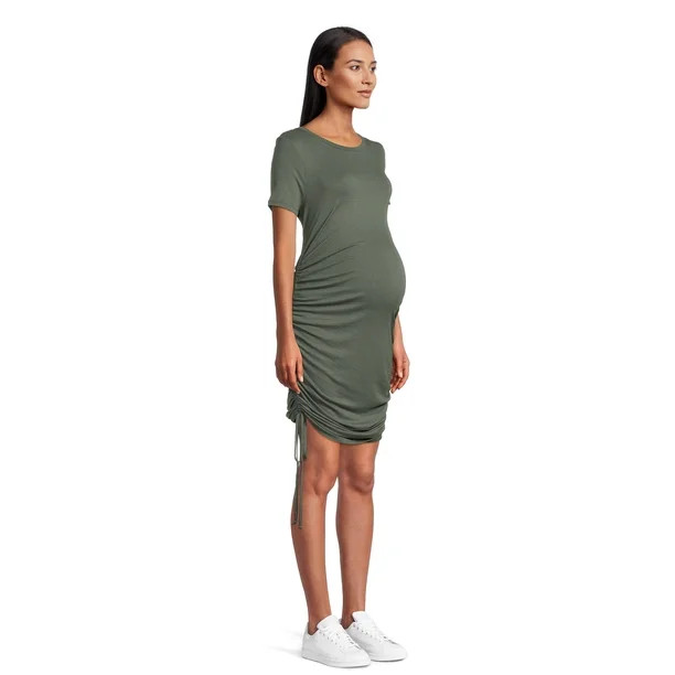 Destination Maternity Women's Ruched Bodycon Dress with Short Sleeves, Sizes S-2XL | Walmart (US)