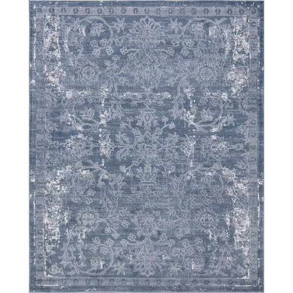 Porch & Den Rask Scrolling Floral Vine Area Rug - 9' x 12' - Blue | Bed Bath & Beyond