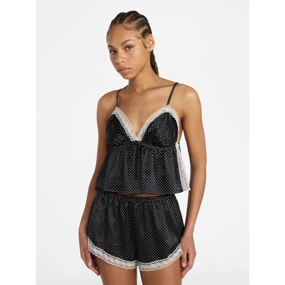 No Boundaries Satin Cami and Shorts Sleep Set, 2-Piece, Women's XS-XXL | Walmart (US)