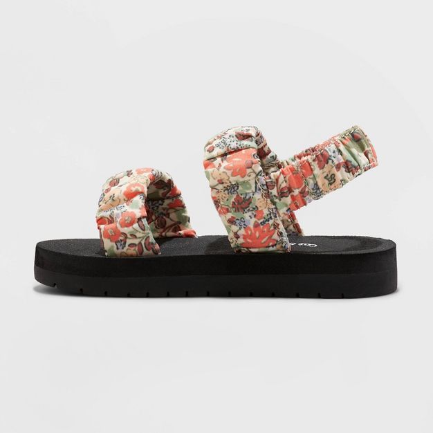 Toddler Girls' Mia Floral Print Ankle Quarter Sandals - Cat & Jack™ Pink | Target