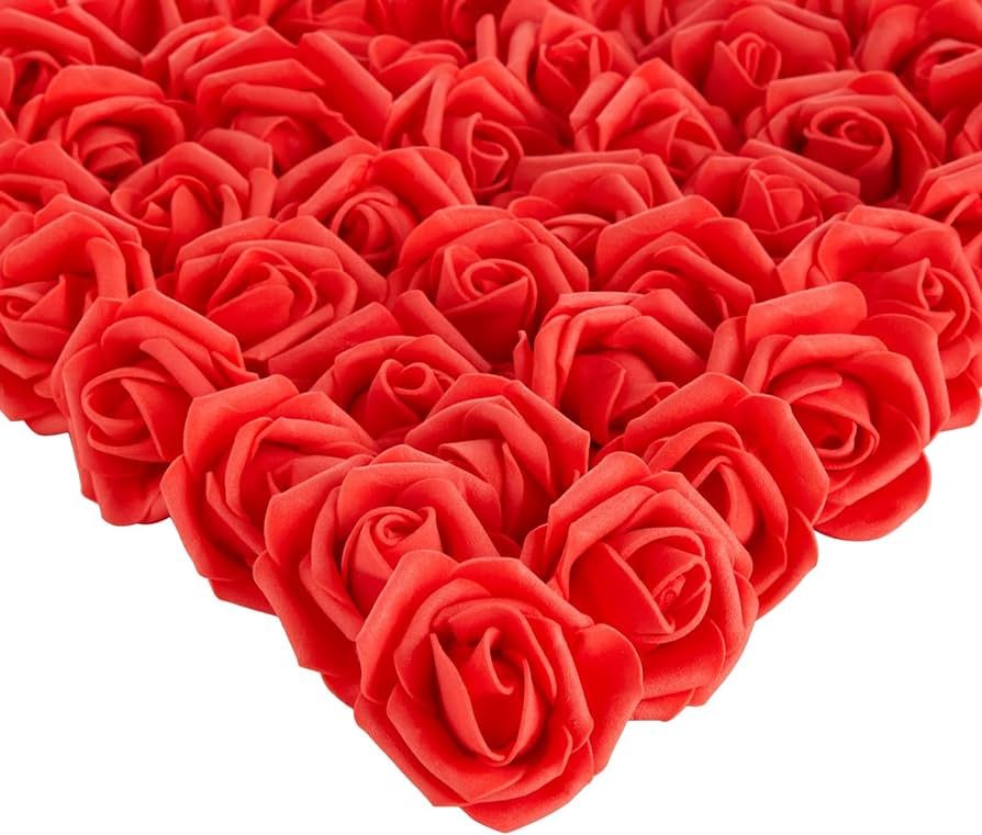 200 Pack Red Roses Artificial Flowers Bulk, 2 Inch Stemless Fake Red Flower Heads for Decorations... | Amazon (US)