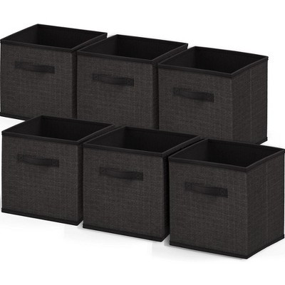 Nestl Set of 6 Foldable Cube Storage Bins, Fabric Storage Bins with Handles, Black Cubby Organizers | Target
