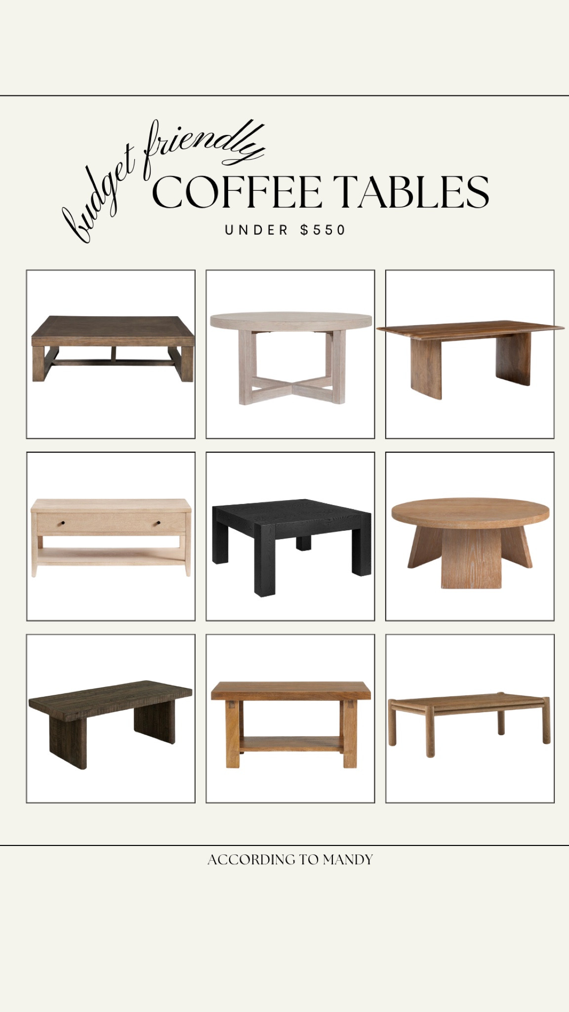 Budget friendly coffee tables I am loving! A lot of them on sale!

budget friendly furniture, Wayfair, pottery barn, coffee table, west elm, affordable coffee table, affordable home finds, affordable furniture, dark coffee table, rectangle coffee table, round coffee table 

#LTKhome