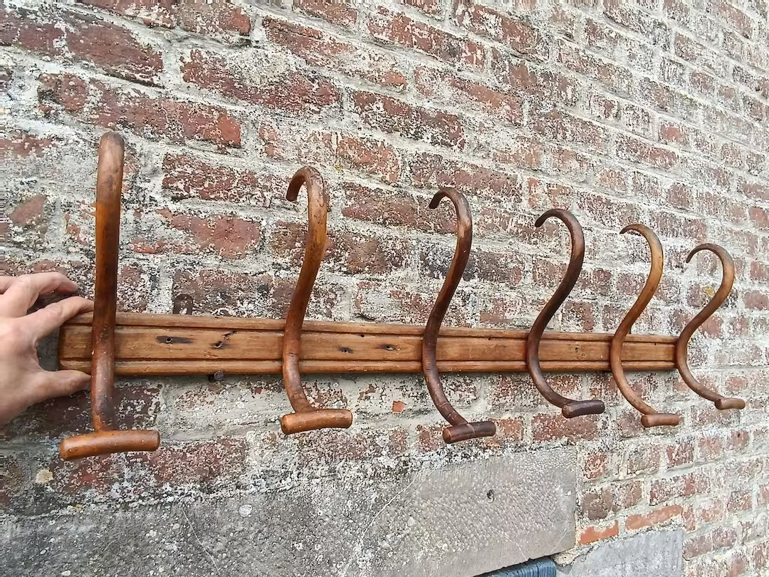 Antique French Large Bent Wood Coat Hat Rack Stand Nice Quality Thonet Style/ Vintage Bentwood 6 ... | Etsy (US)