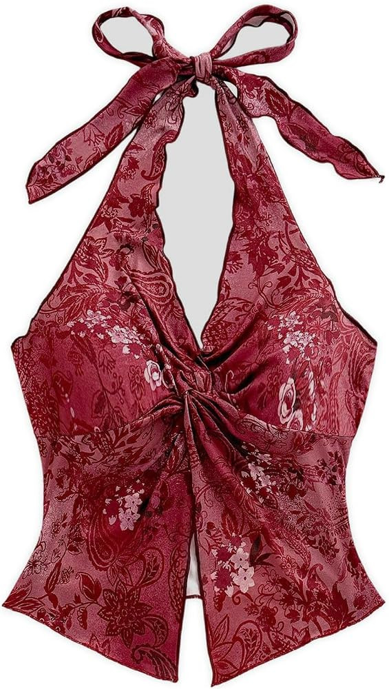 SHENHE Women's Halter Tank Tops for Women Backless Y2k Floral Sexy Casual Vest for Summer Vacatio... | Amazon (US)
