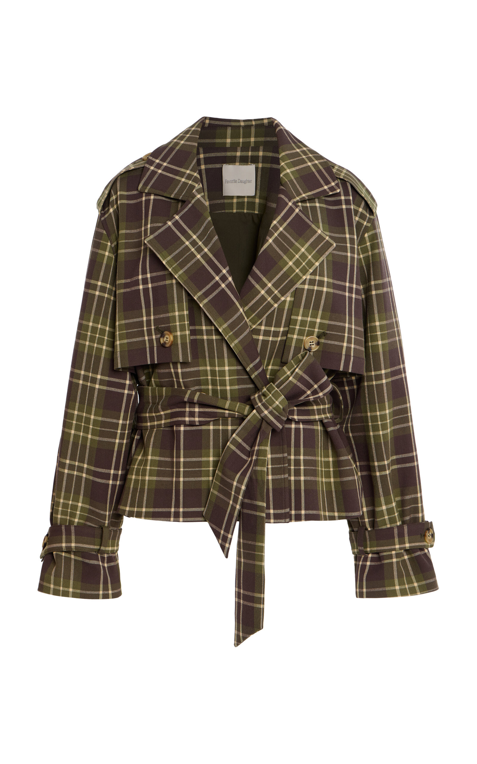 Favorite Daughter - Cropped Charles Trench - Plaid - S - Moda Operandi | Moda Operandi (Global)