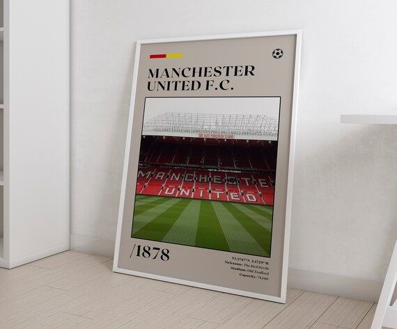 Manchester United Football Club Poster, Old Trafford Stadium Wall Art, EPL Lovers Gift, Stadium P... | Etsy (US)