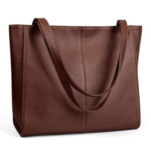 befen Real Leather Dark Brown Tote Bag for Women Work, Women's Tote Bags Purses for Daily and Travel Coffee | Amazon (US)