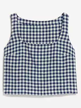 Linen-Blend Crop Top | Old Navy (US)