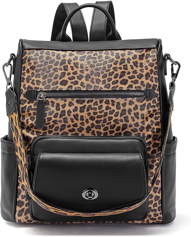 CLUCI Backpack Purse for Women, Large Convertible Leather Bookbag Purse, Travel Fashion School Anti- | Amazon (US)