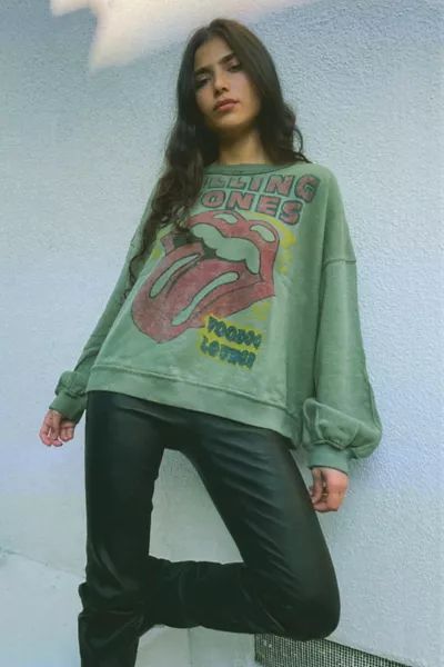 The Rolling Stones Slouchy Pullover Sweatshirt | Urban Outfitters (US and RoW)