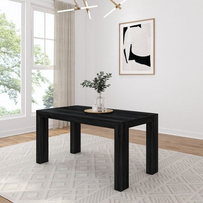 Plank+Beam 60" Modern Dining Table for 4, Solid Wood Rectangular Kitchen Table, Black Wirebrush | Target