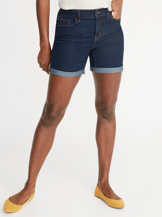 Mid-Rise Slim Jean Shorts For Women - 5-Inch Inseam | Old Navy (US)