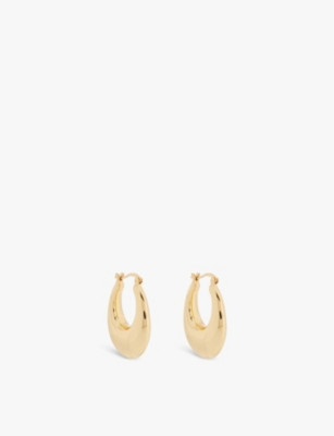 Gradual Hoop 14ct yellow gold-plated brass earrings | Selfridges