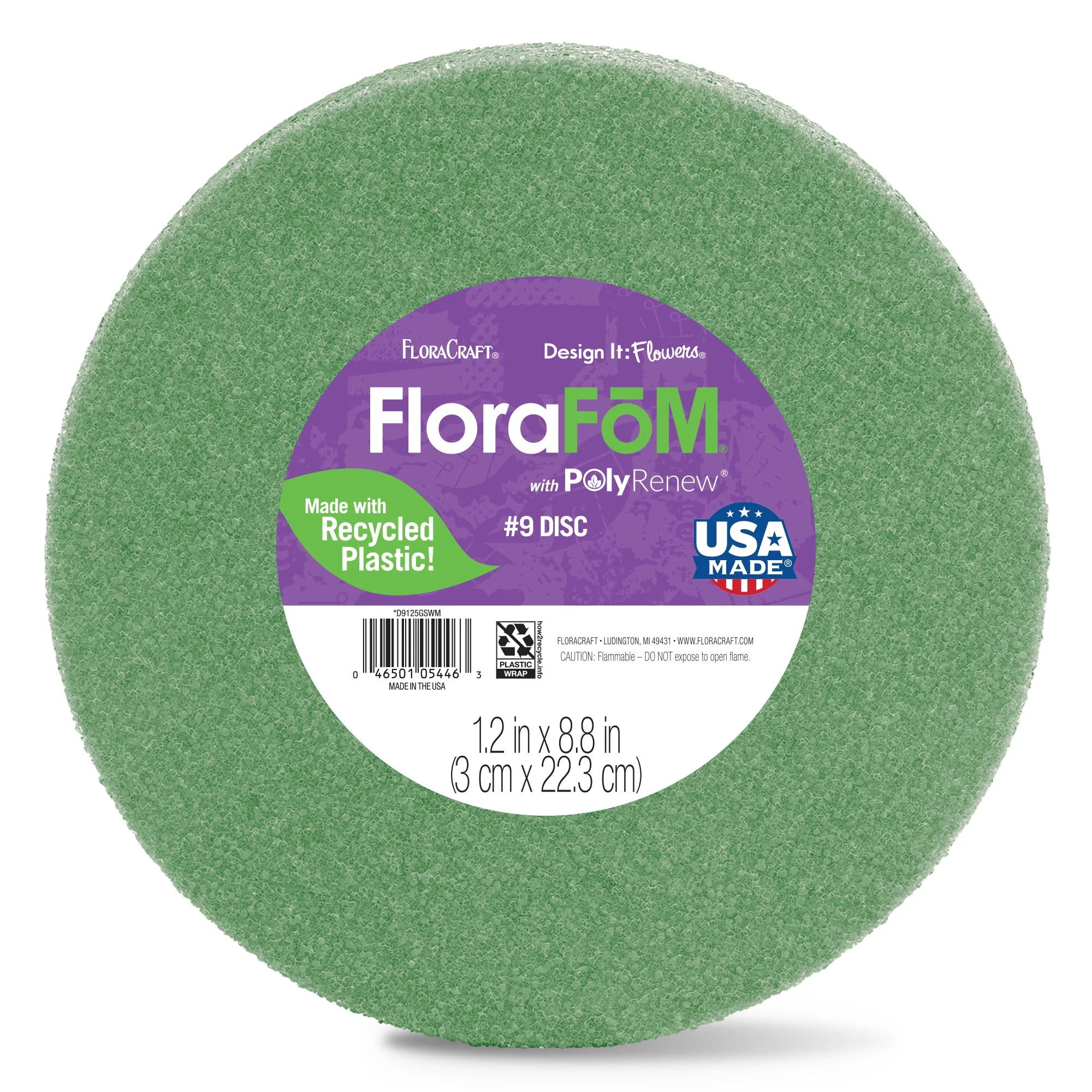 (2 pack) FloraCraft FloraFōM Foam Disc 1.2 inch x 8.8 inch Green FoM - Walmart.com | Walmart (US)