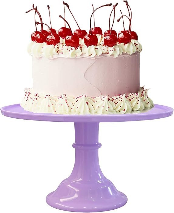 11-Inch Round Melamine Cake Stand, Purple Single-Tier Dessert Display Stand for Cakes, Cupcakes a... | Amazon (US)