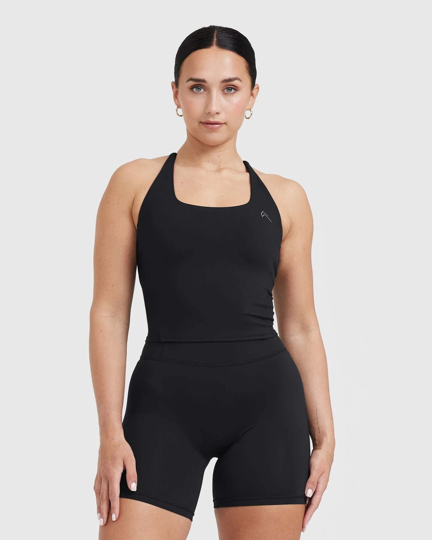 Timeless Square Neck Mid Tank Top 
 Black | Oner Active (UK / US)