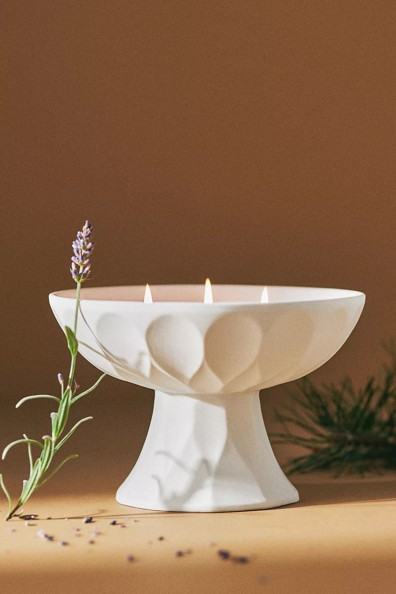 Monti Fresh Lavender Balsam Textural Ceramic Candle | Anthropologie (US)