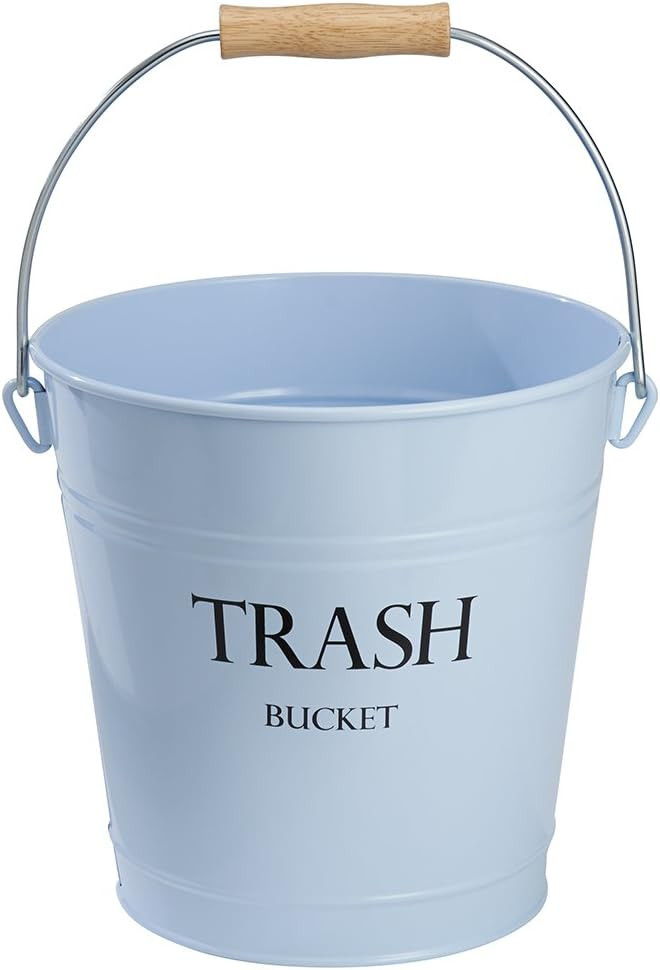 iDesign Pail Metal Round Wastebasket, Garbage Trash Can for Bathroom, Bedroom, Home Office, Kitch... | Amazon (US)