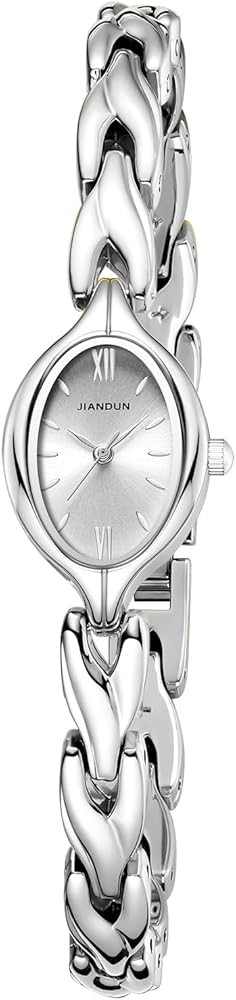 JIANDUN Vintage Women's Oval Bracelet Watch, Waterproof Stainless Steel Band with Adjustment Tool... | Amazon (US)