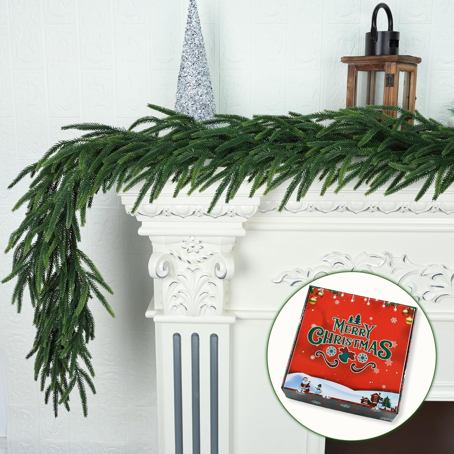 Realistic Christmas Garland Pine Garland Real Touch Green Artificial Greenery Garland Artificial ... | Amazon (US)